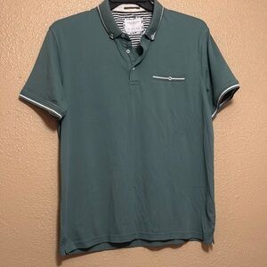 Denim & Flower Green Polo Shirt with Classic Design